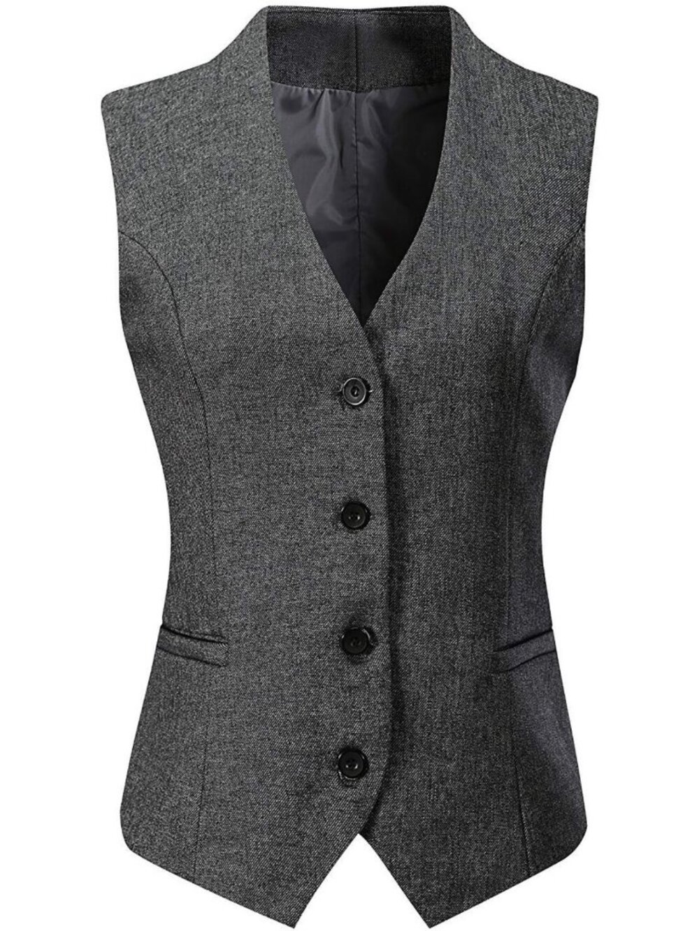Stylish Women's Fully Lined 4 Button Dressy Suit Vest Waistcoat - Chic Fashion